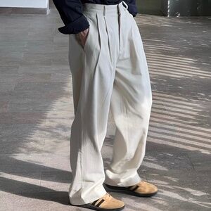 Nick Tian White leasure chinos pants, korean designer brand